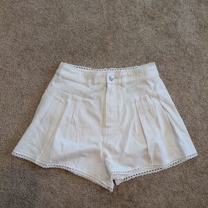MARBLE Cream High Waist Women's Shorts